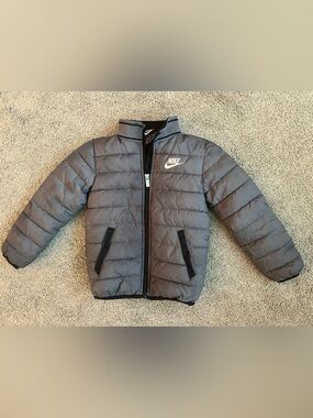 Nike Dark Gray Quilted Puffer Jacket with Logo